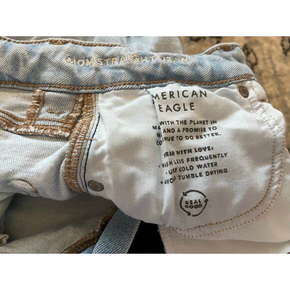 American Eagle Women's Light Blue Straight Jeans Size 0 Casual Denim - Picture 8 of 8